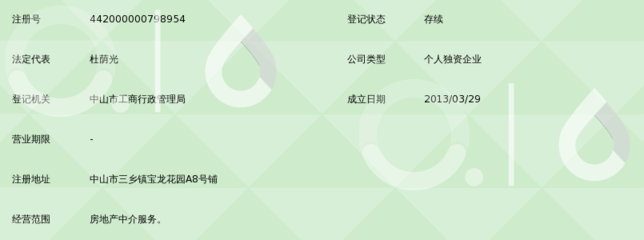 中山市三鄉盛宇房地產中介服務部